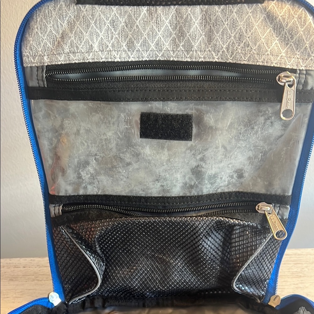 L.L. Bean Gray and Blue Toiletry Bag with Practical Design - Picture 2 of 6